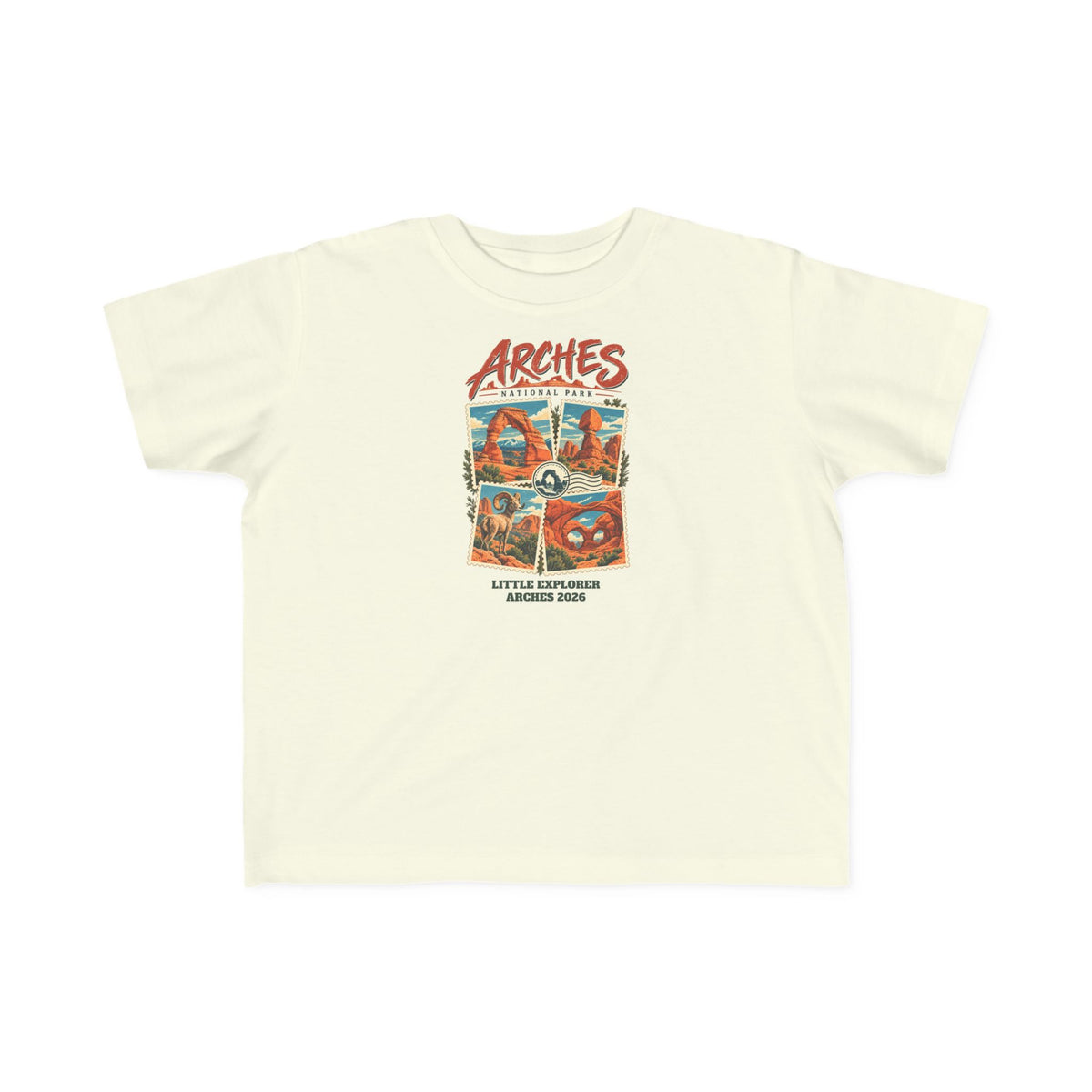 Custom Toddler Arches National Park Stamp Collage Shirt