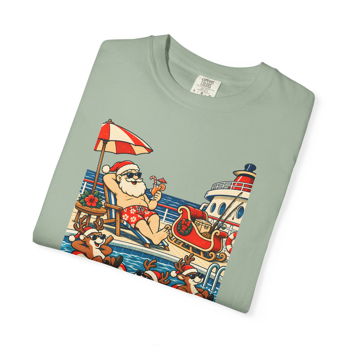 Custom Santa Pool Day Christmas Cruise Shirt