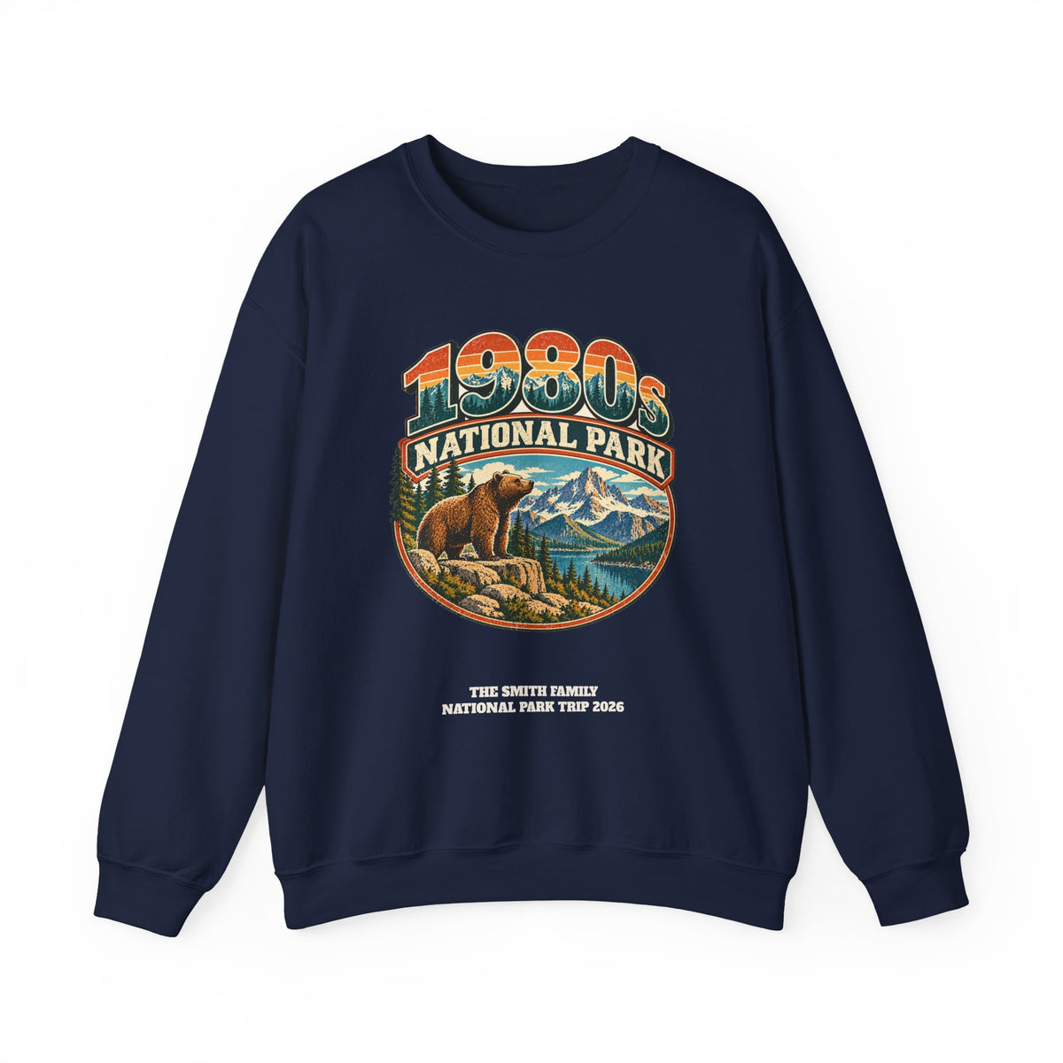 Custom 1980s National Park Family Trip Sweatshirt
