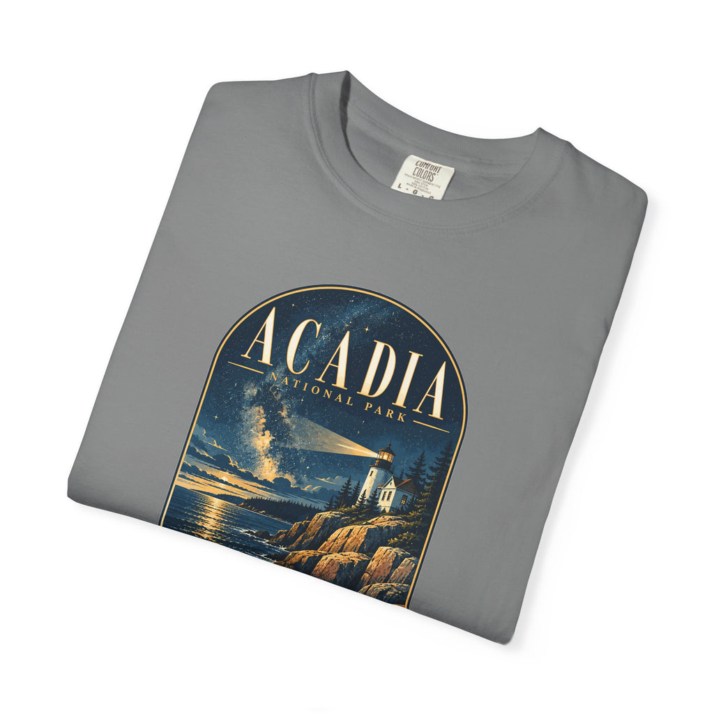 Custom Acadia National Park Lighthouse Night Sky Shirt