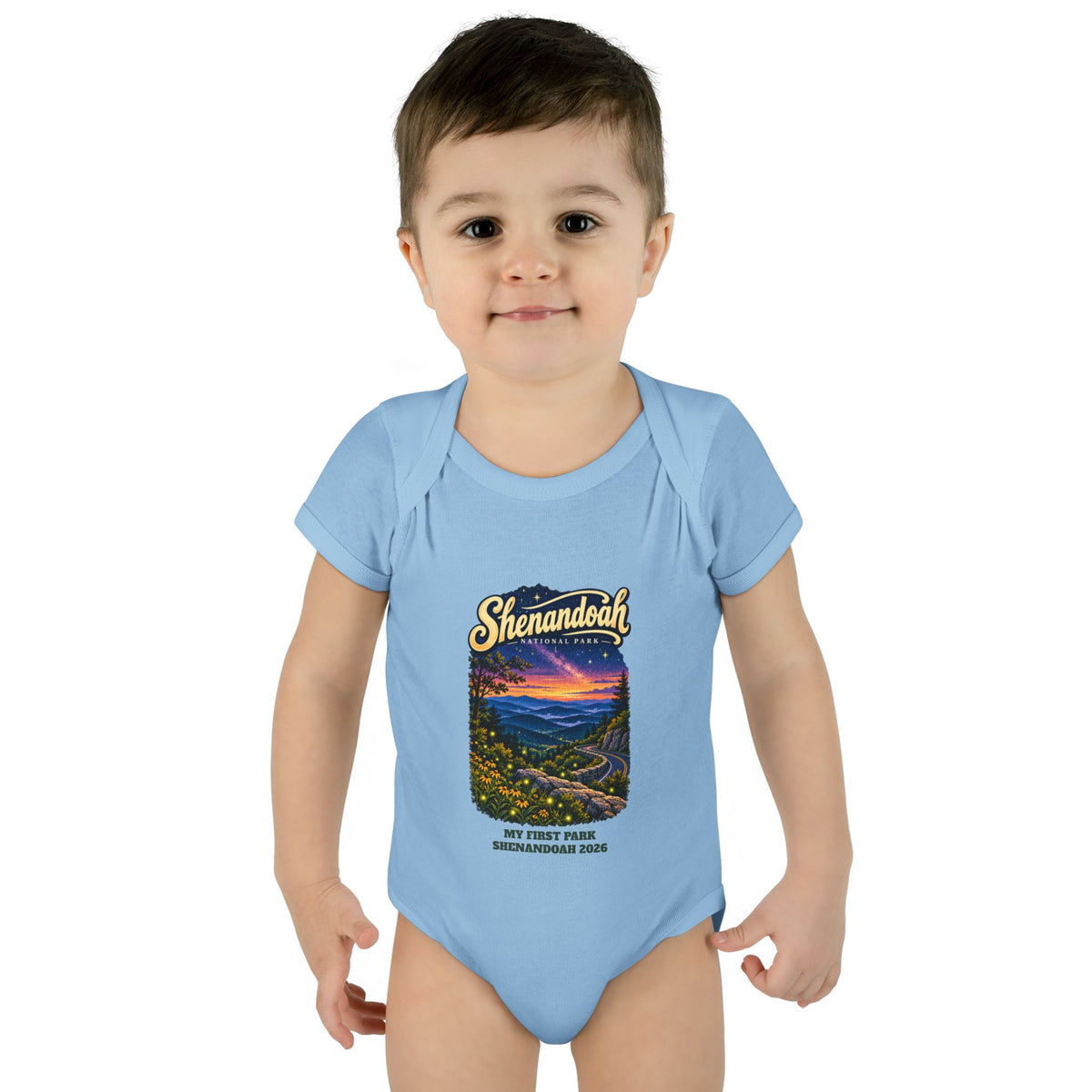 Custom Baby Shenandoah National Park Skyline Drive Night Sky Onesie