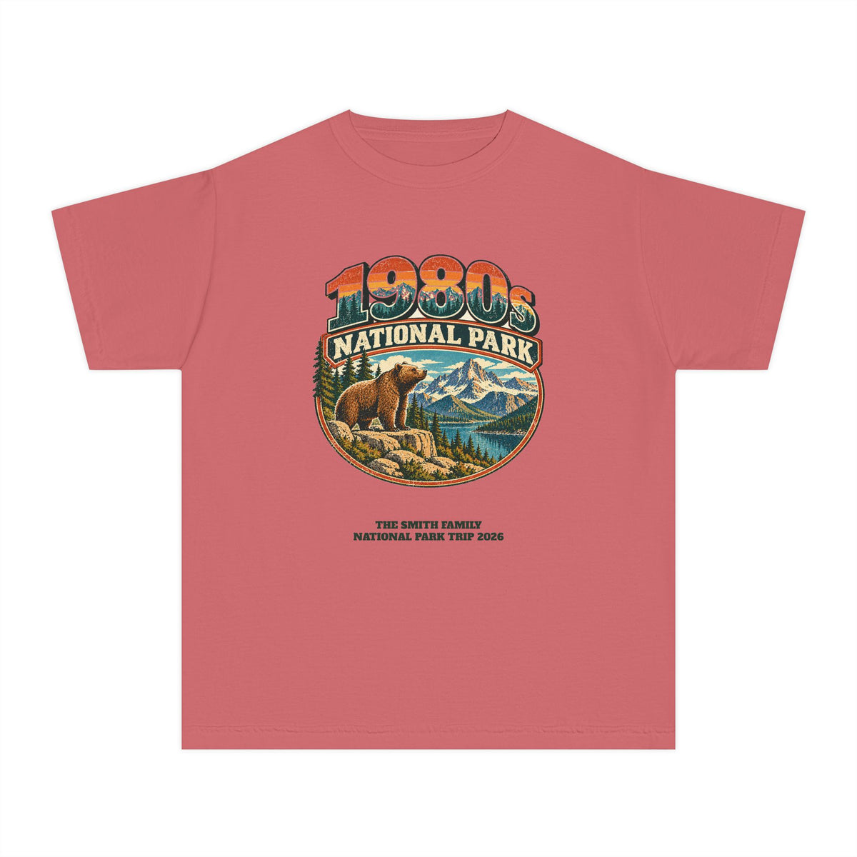 Custom Kids 1980s National Park Family Trip Shirt