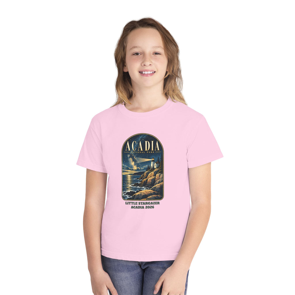 Custom Kids Acadia National Park Lighthouse Night Sky Shirt