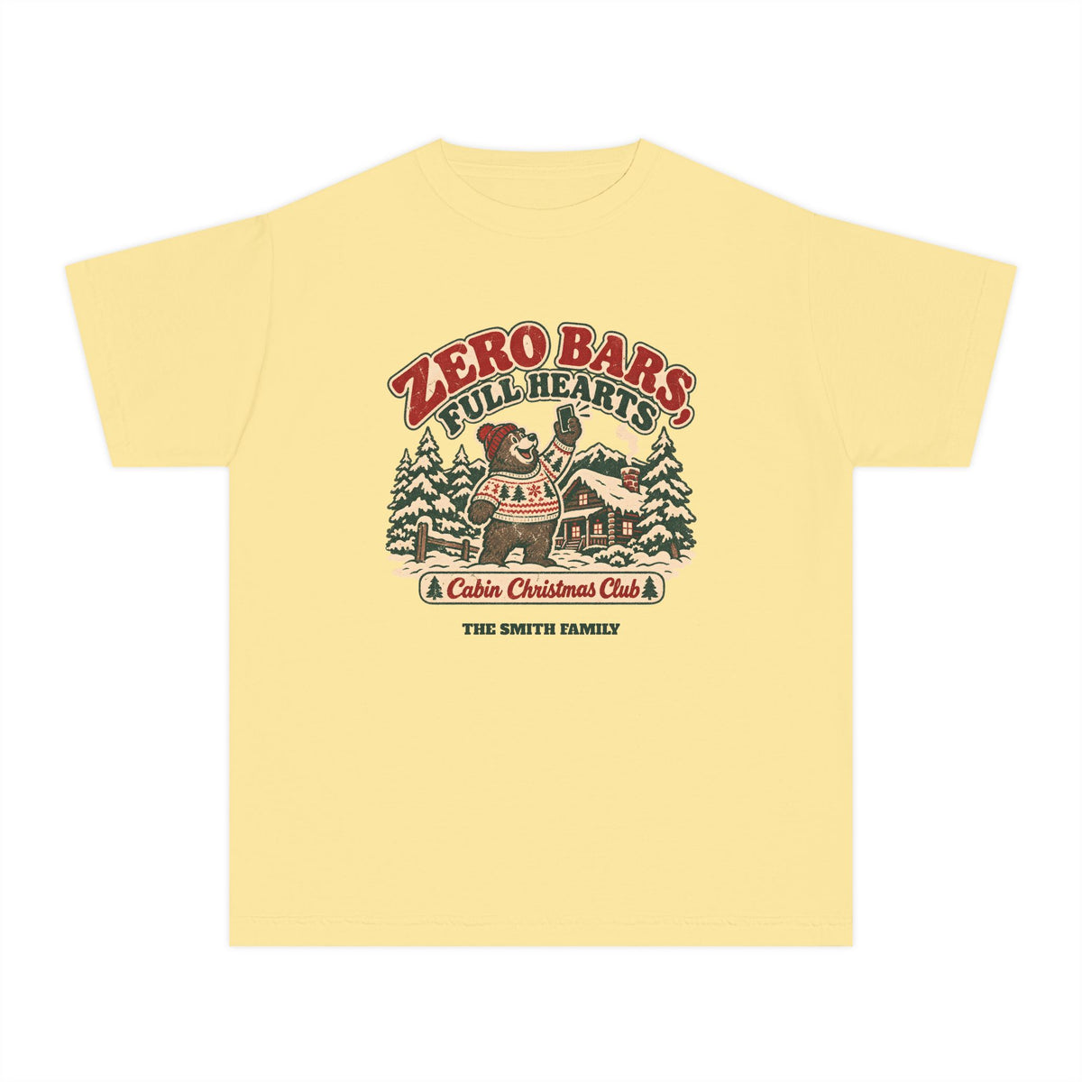 Custom Kids Zero Bars Full Hearts Cabin Christmas Shirt