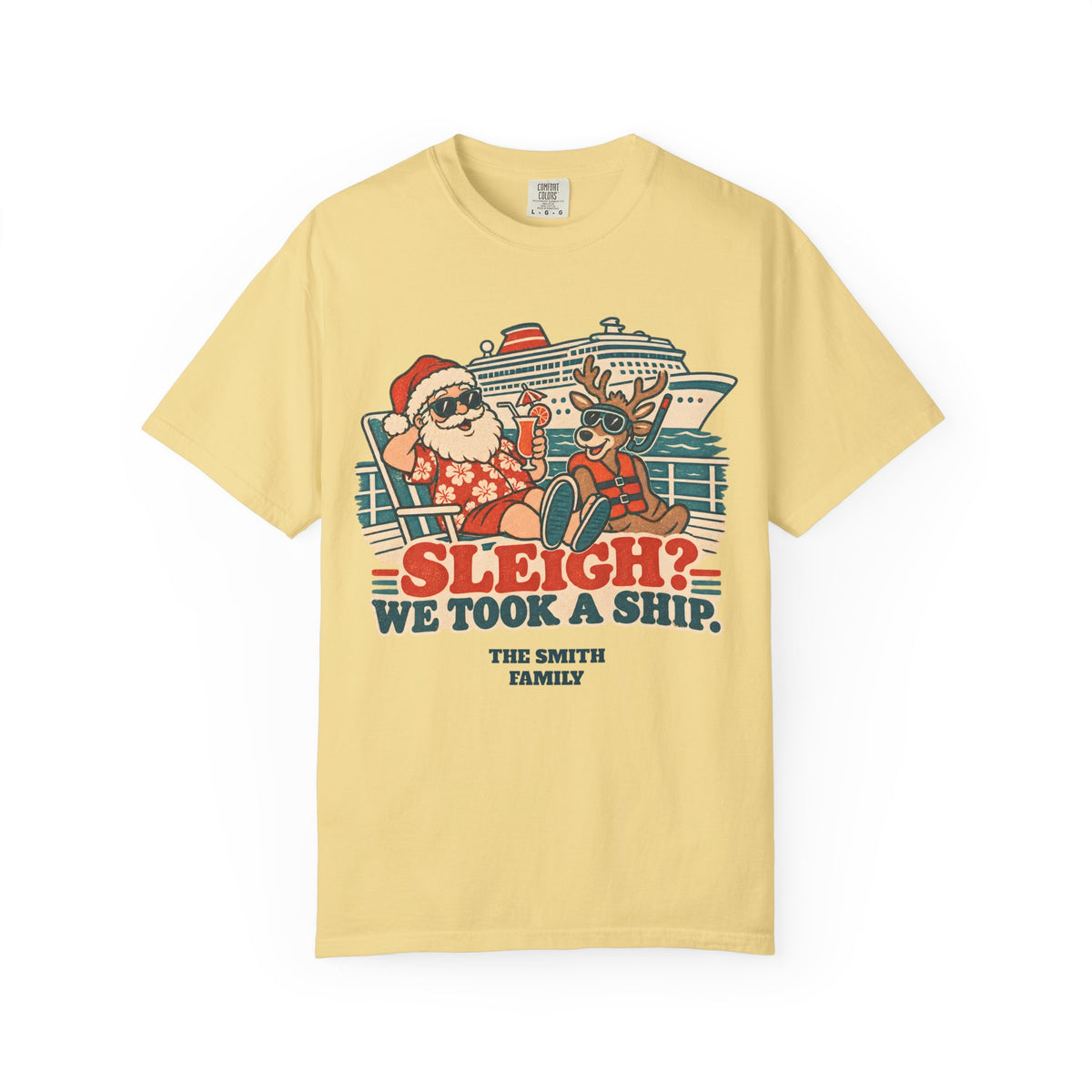 Custom Sleigh We Took a Ship Family Christmas Cruise Shirt