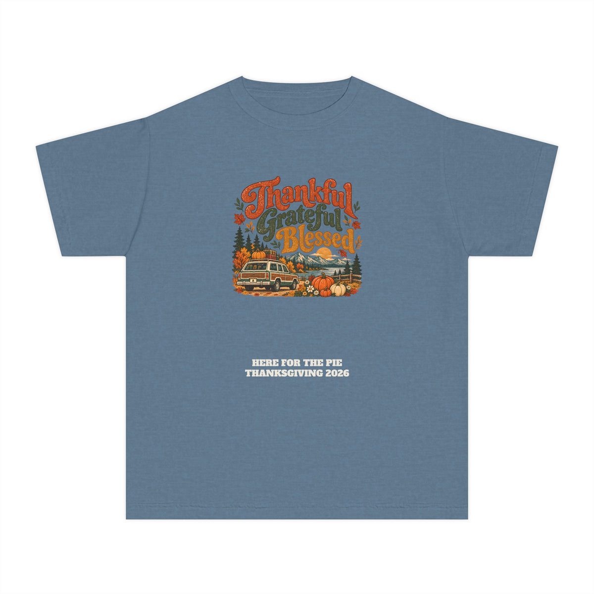 Custom Kids Thankful Grateful Blessed Thanksgiving Road Trip Shirt