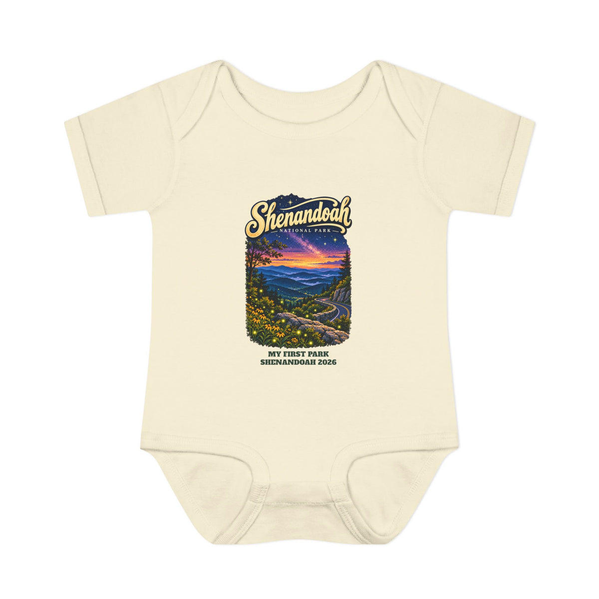 Custom Baby Shenandoah National Park Skyline Drive Night Sky Onesie