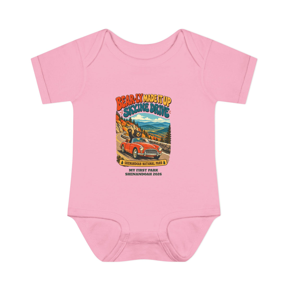 Custom Baby Shenandoah National Park Funny Bear Skyline Drive Onesie