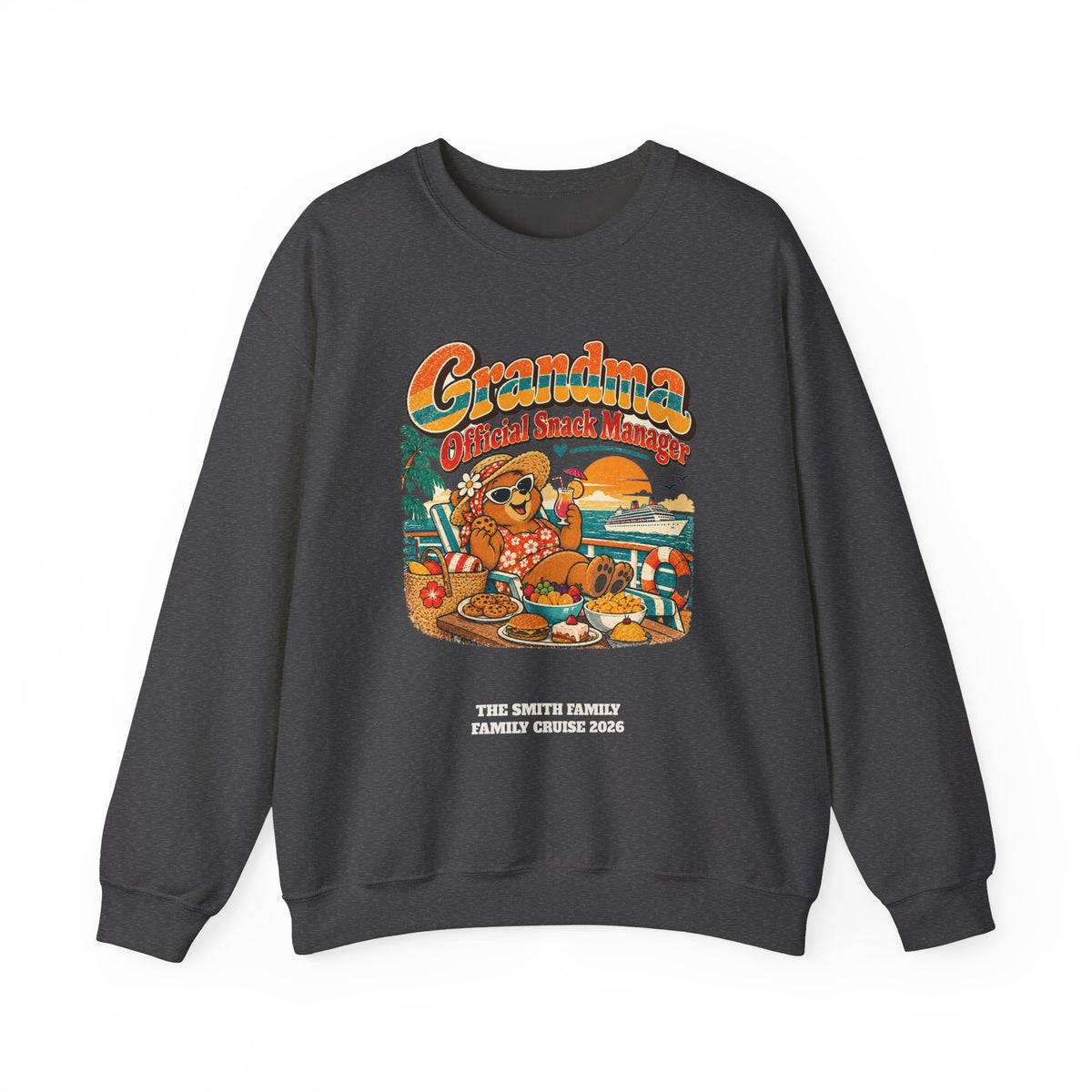 Custom Grandma Snack Manager Cruise Sweatshirt
