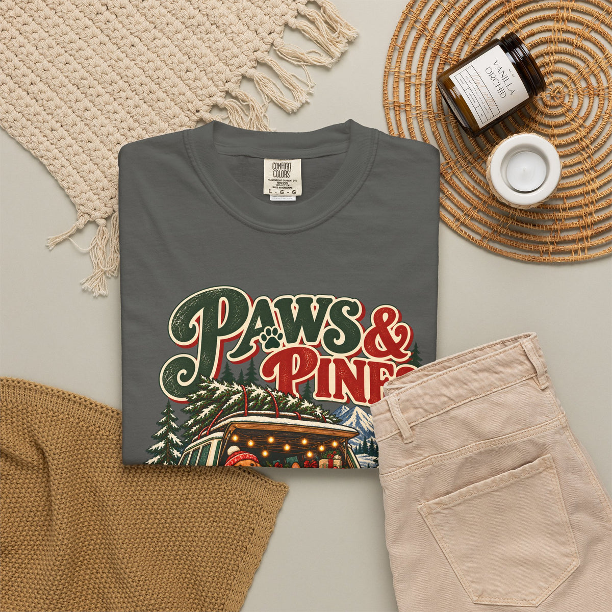 Custom Paws & Pines Christmas Dog Shirt