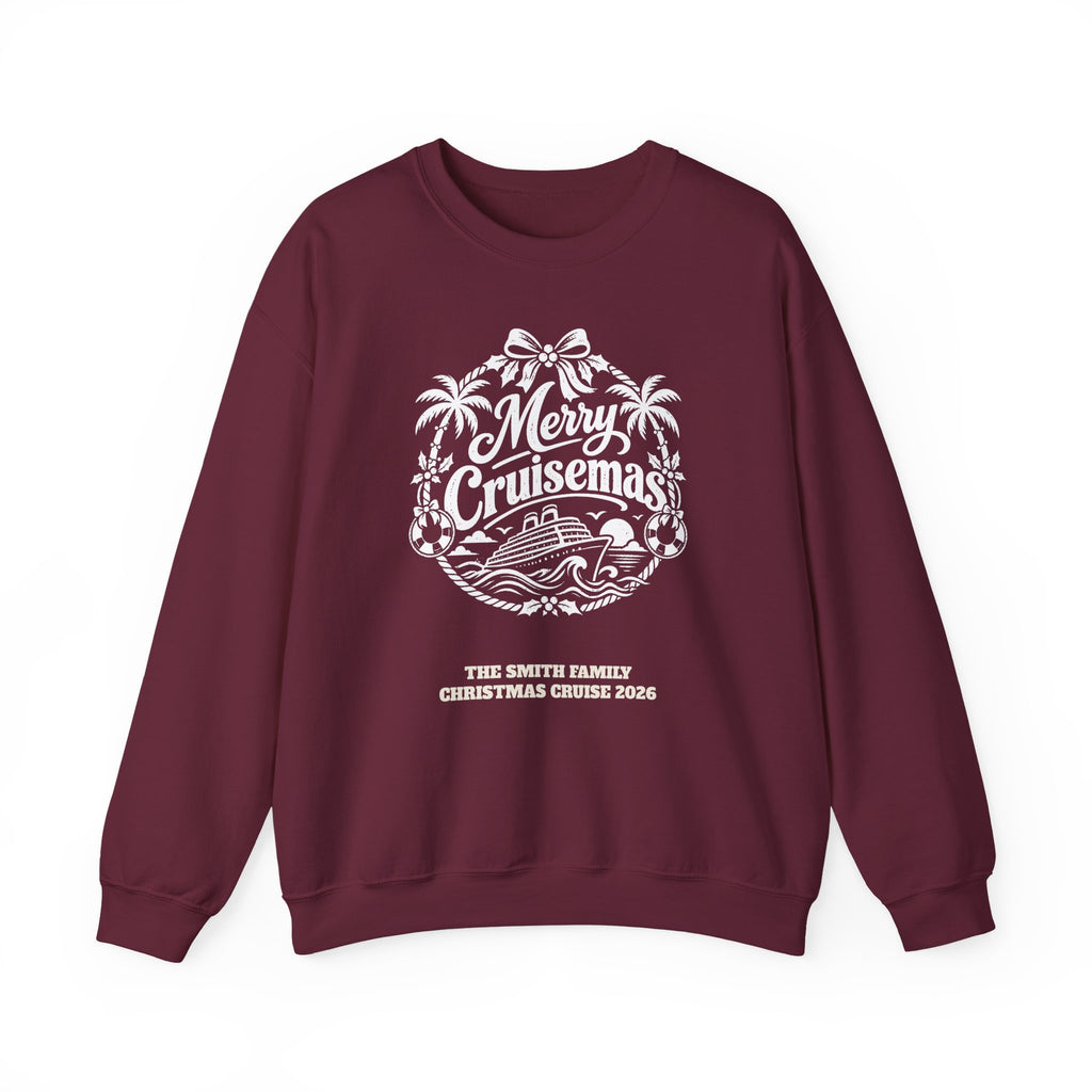 Custom Merry Cruisemas Palm Wreath Christmas Cruise Sweatshirt