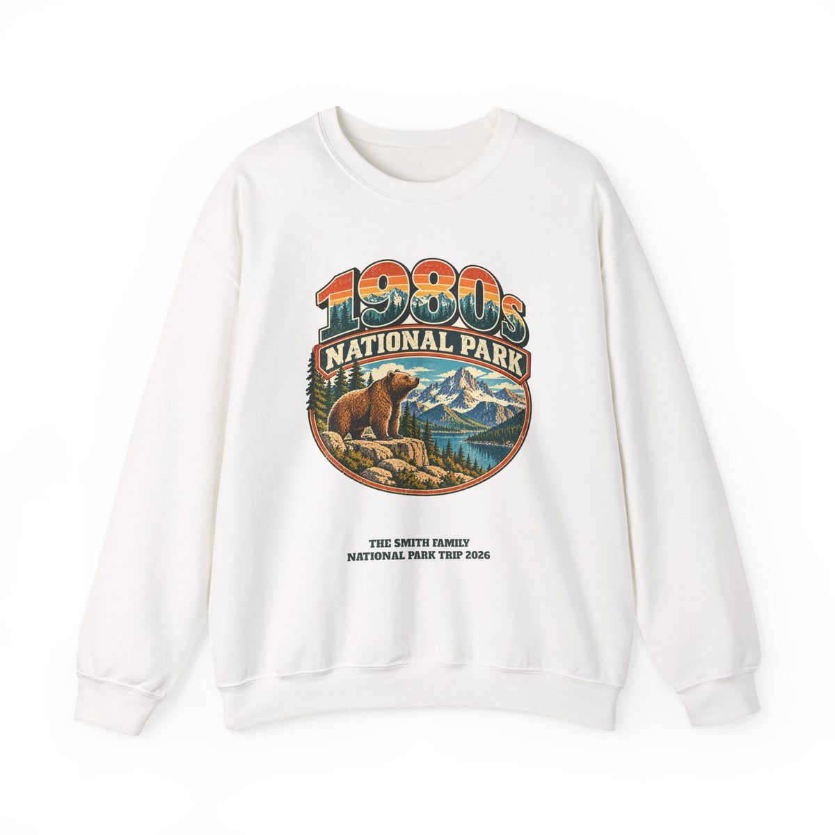 Custom 1980s National Park Family Trip Sweatshirt
