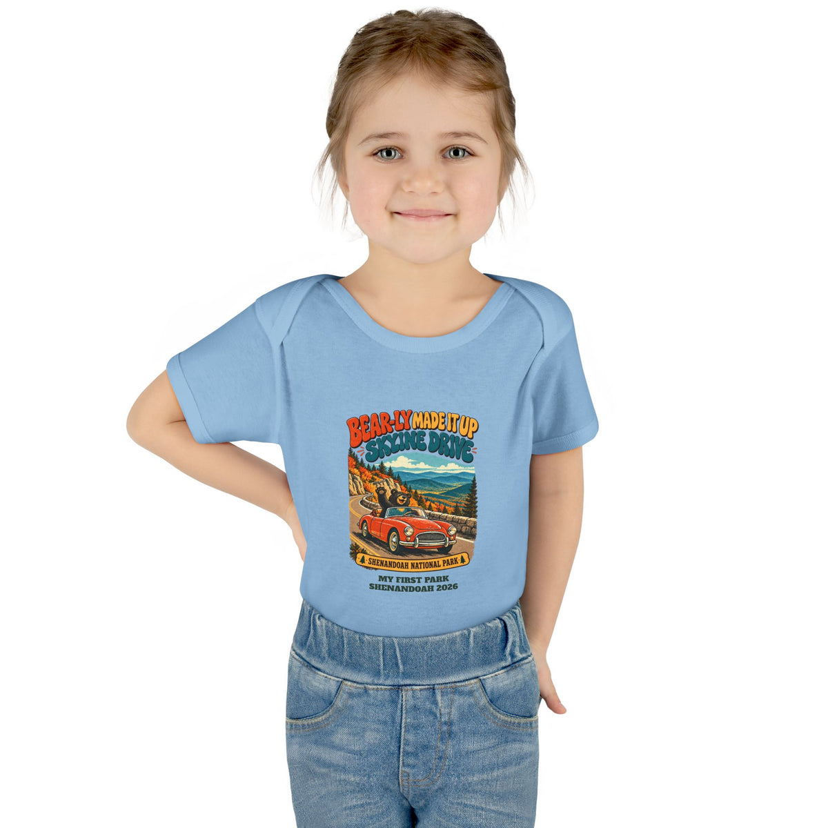 Custom Baby Shenandoah National Park Funny Bear Skyline Drive Onesie