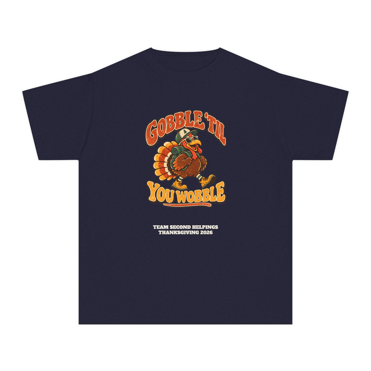Custom Kids Gobble 'Til You Wobble Thanksgiving Shirt