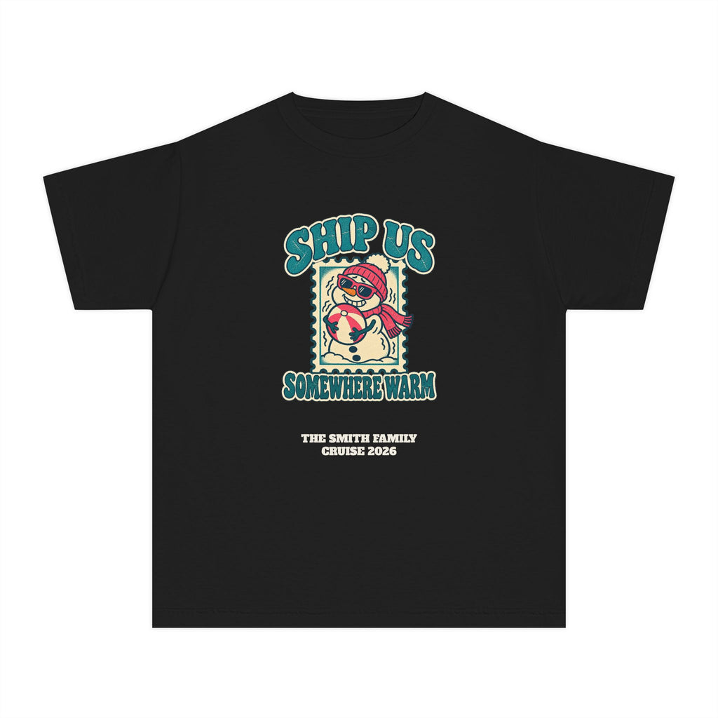 Custom Kids Ship Us Somewhere Warm Cruise Shirt