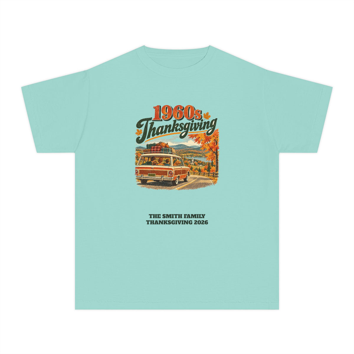 Custom Kids 1960s Thanksgiving Road Trip Shirt