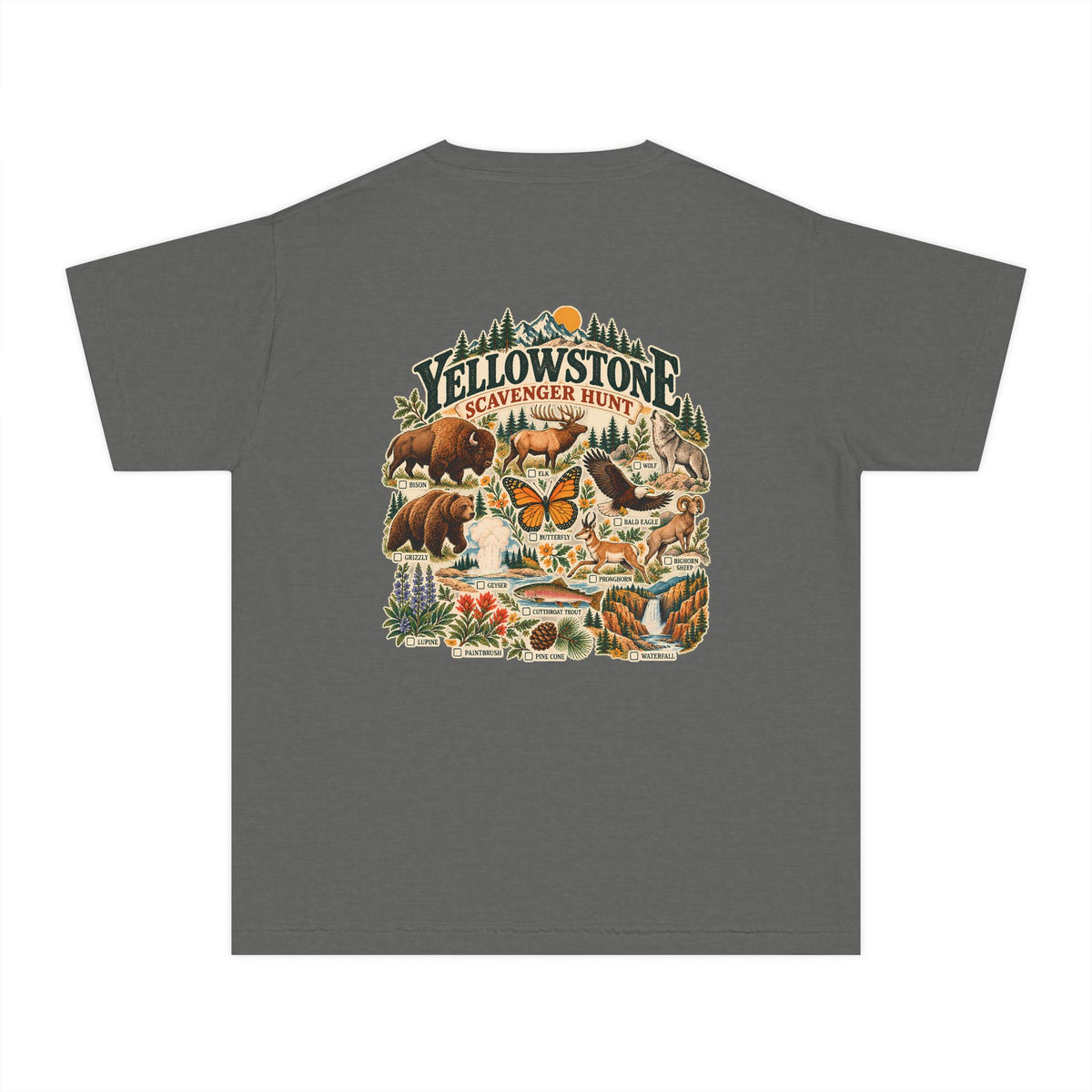 Custom Kids Yellowstone Scavenger Hunt Tee
