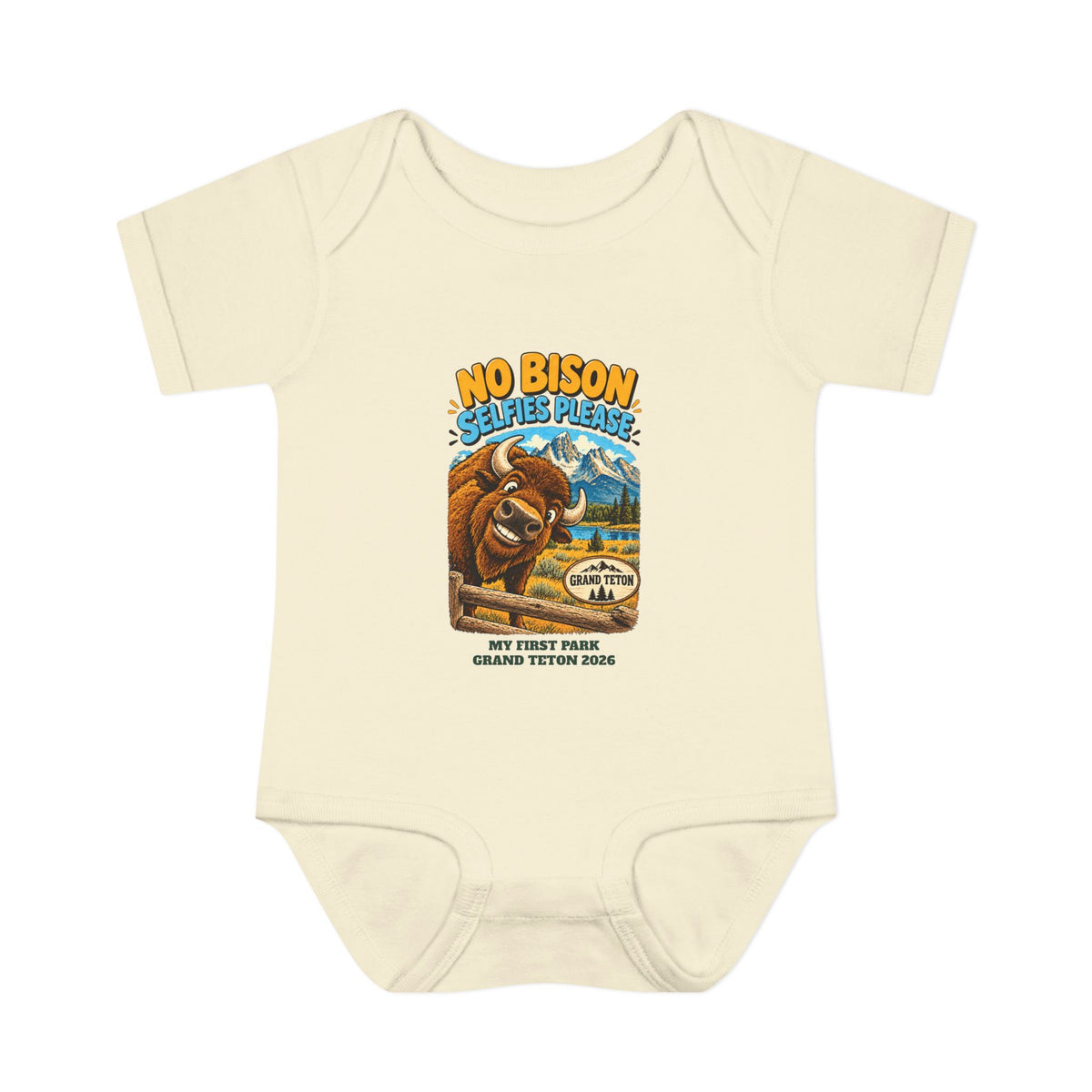 Custom Baby Grand Teton National Park Funny Bison Onesie