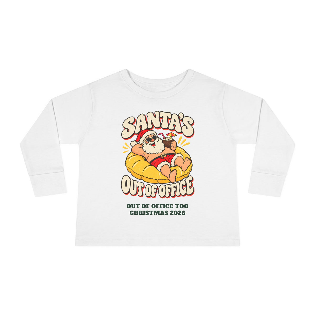 Custom Toddler Santa's Out Of Office Christmas Long Sleeve Shirt