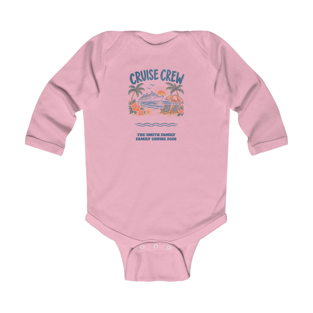 Custom Baby Cruise Crew Beach Long Sleeve Onesie