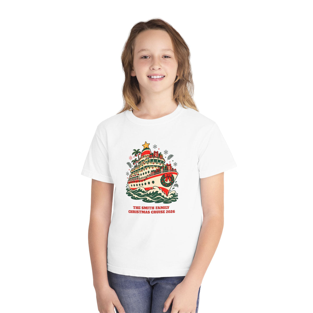 Custom Kids Christmas Cruise Ship Shirt