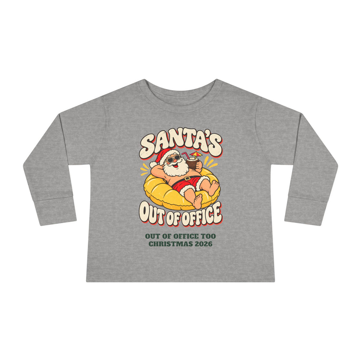 Custom Toddler Santa's Out Of Office Christmas Long Sleeve Shirt