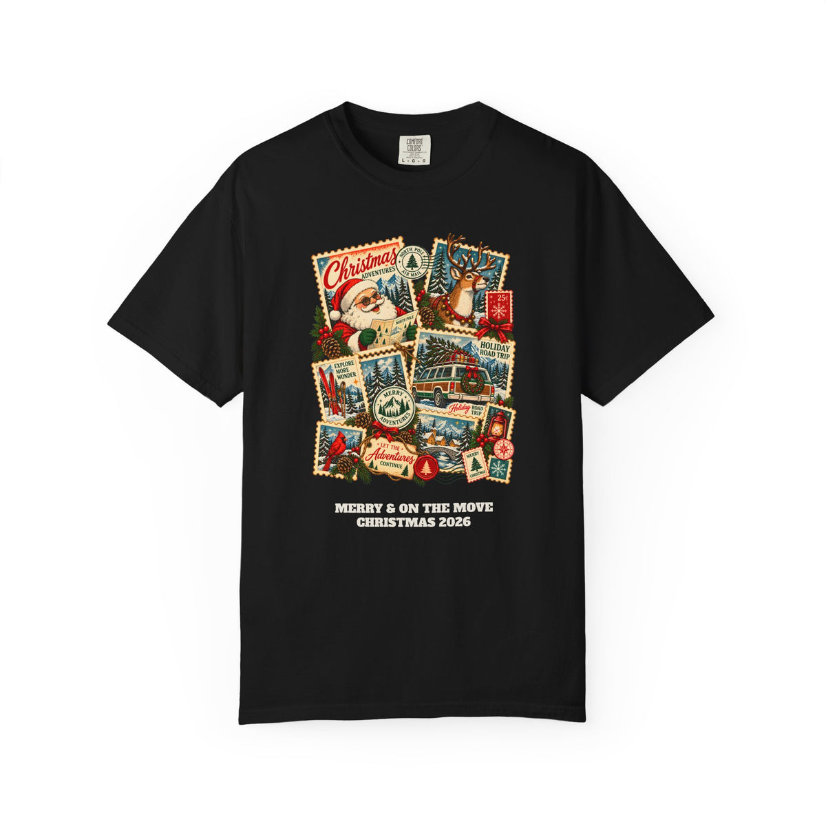 Custom Christmas Adventures Vintage Stamp Shirt