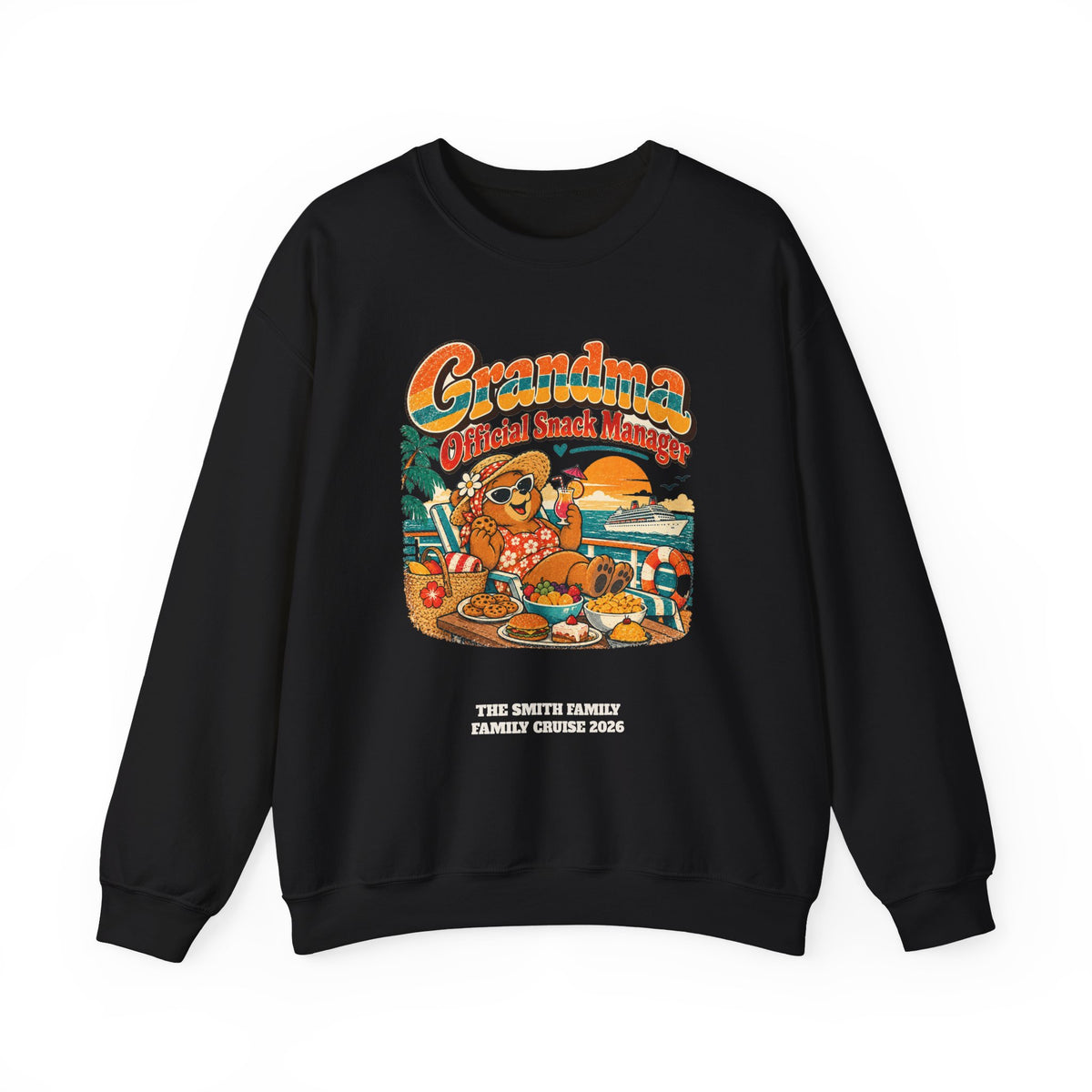 Custom Grandma Snack Manager Cruise Sweatshirt