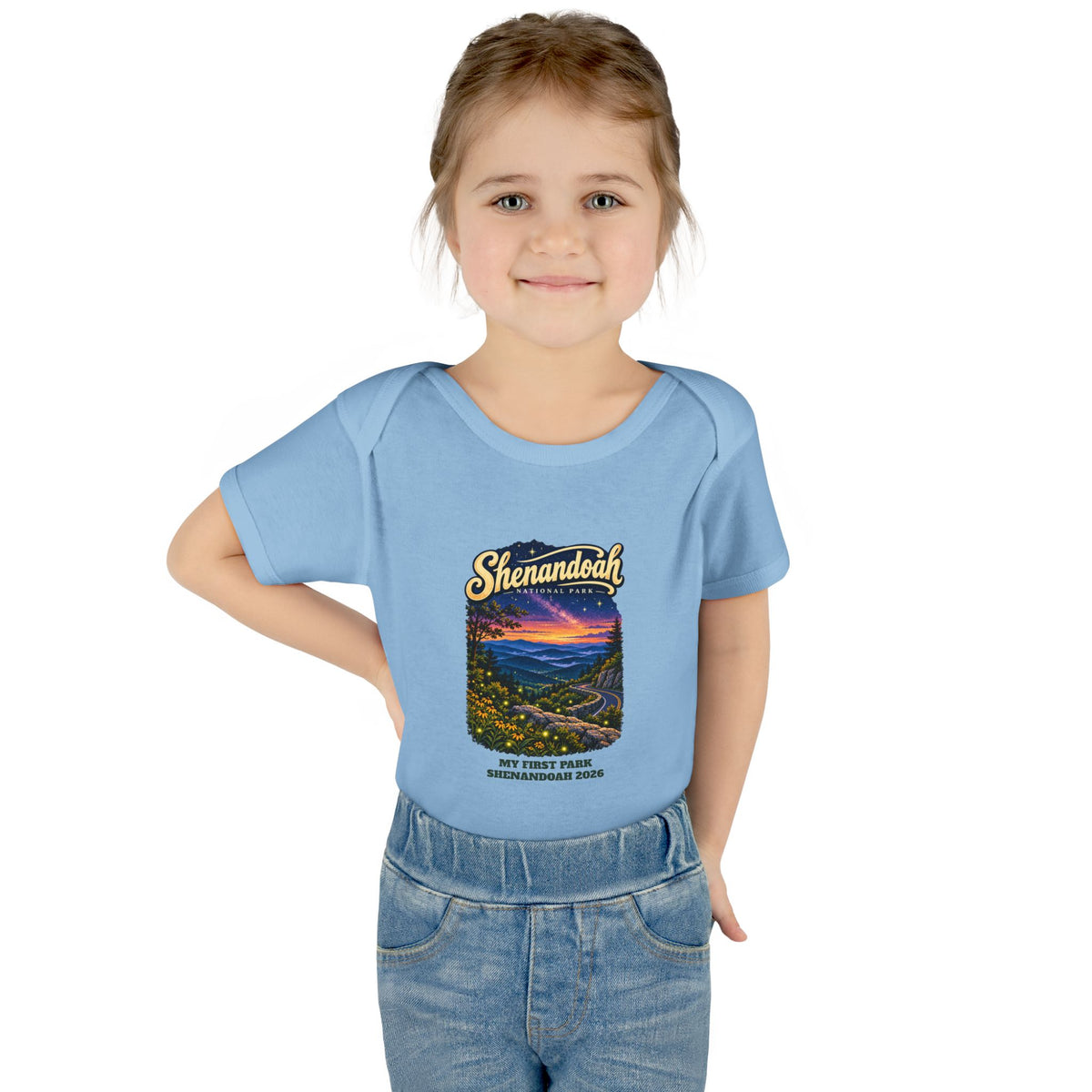 Custom Baby Shenandoah National Park Skyline Drive Night Sky Onesie