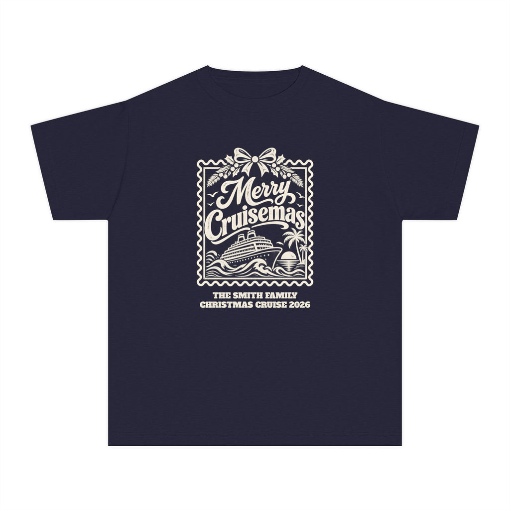 Custom Kids Merry Cruisemas Stamp Christmas Cruise Shirt
