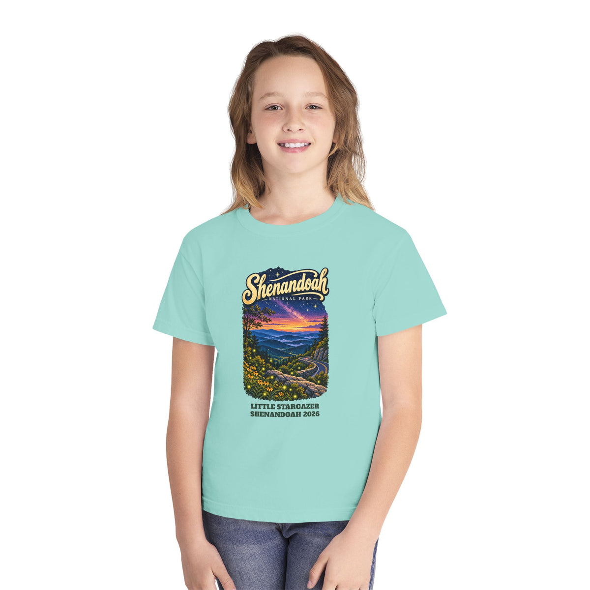 Custom Kids Shenandoah National Park Skyline Drive Night Sky Shirt