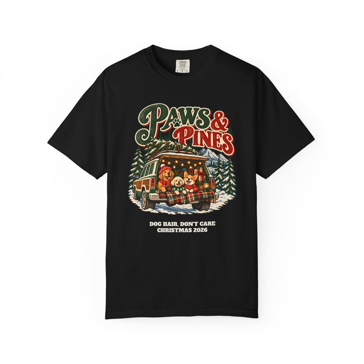 Custom Paws & Pines Christmas Dog Shirt
