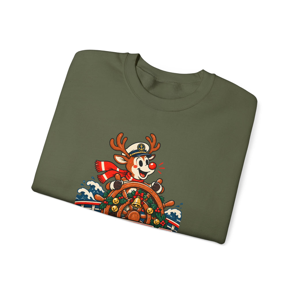 Custom Reindeer Captain Christmas Cruise Sweatshirt