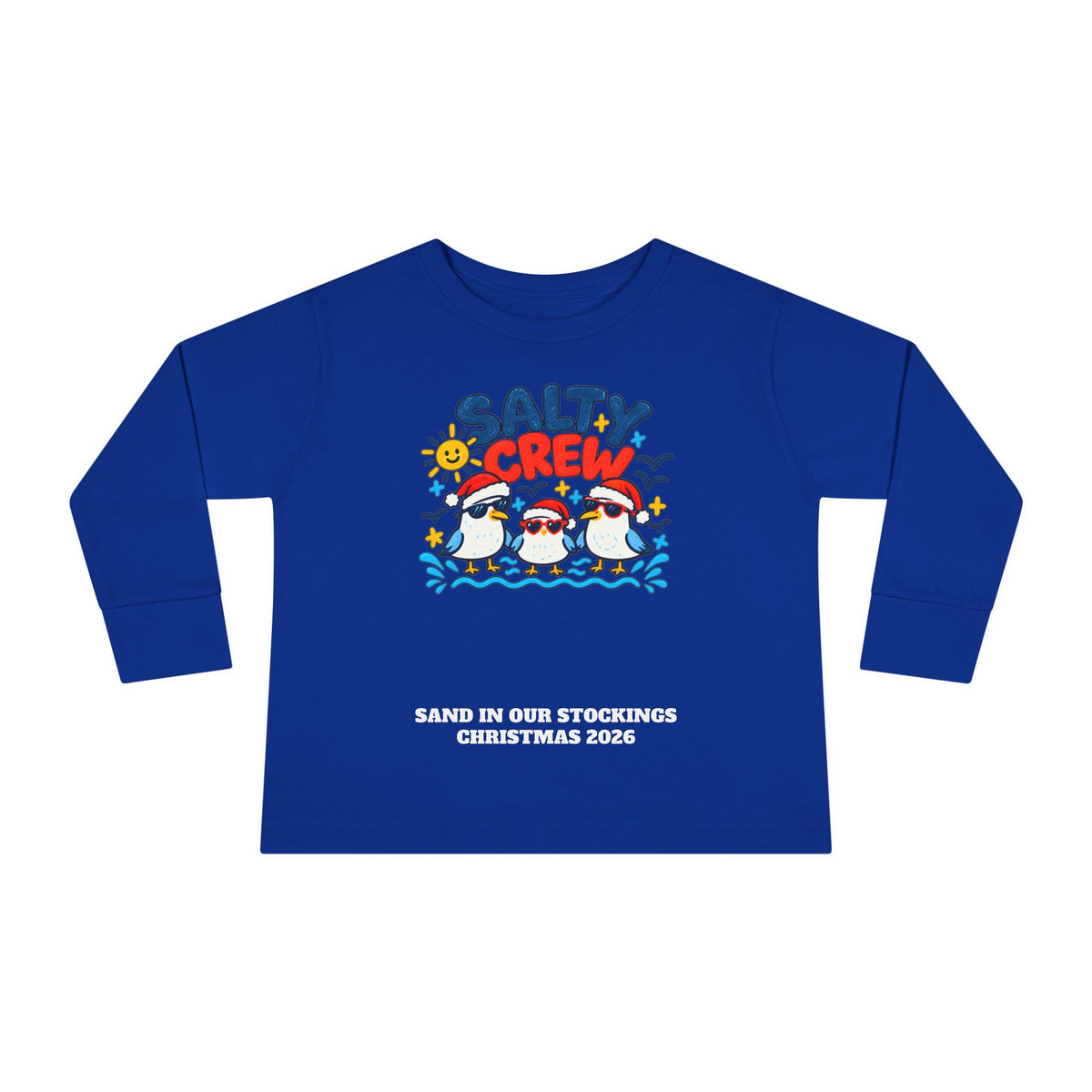 Custom Toddler Salty Crew Beach Christmas Long Sleeve Shirt