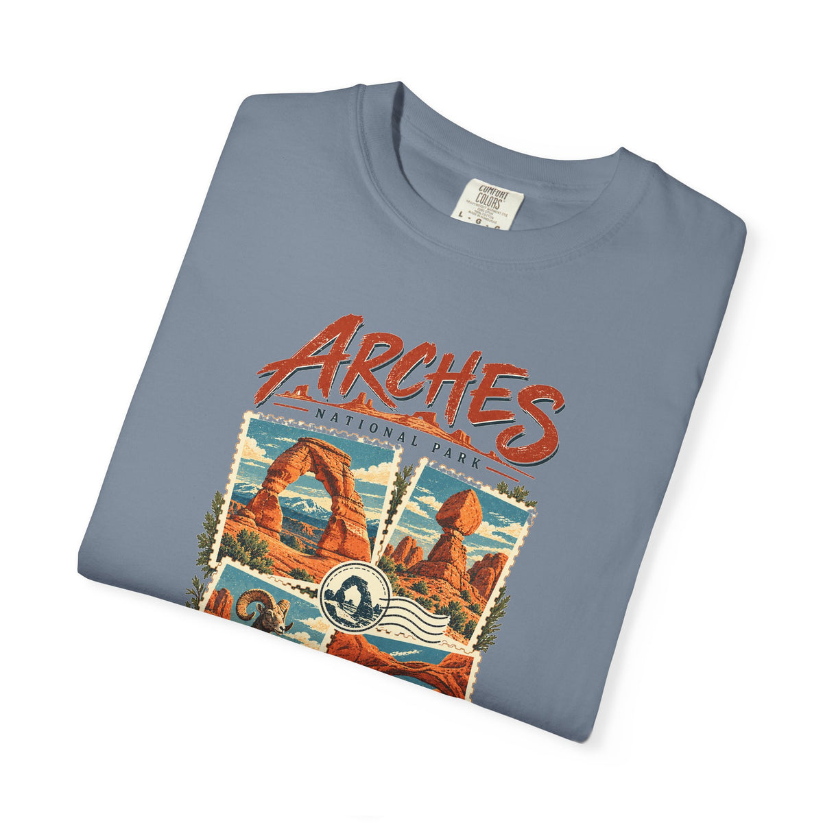 Custom Arches National Park Stamp Collage Shirt