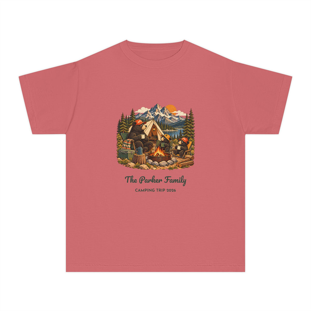 Custom Kids Bear Campfire Tee