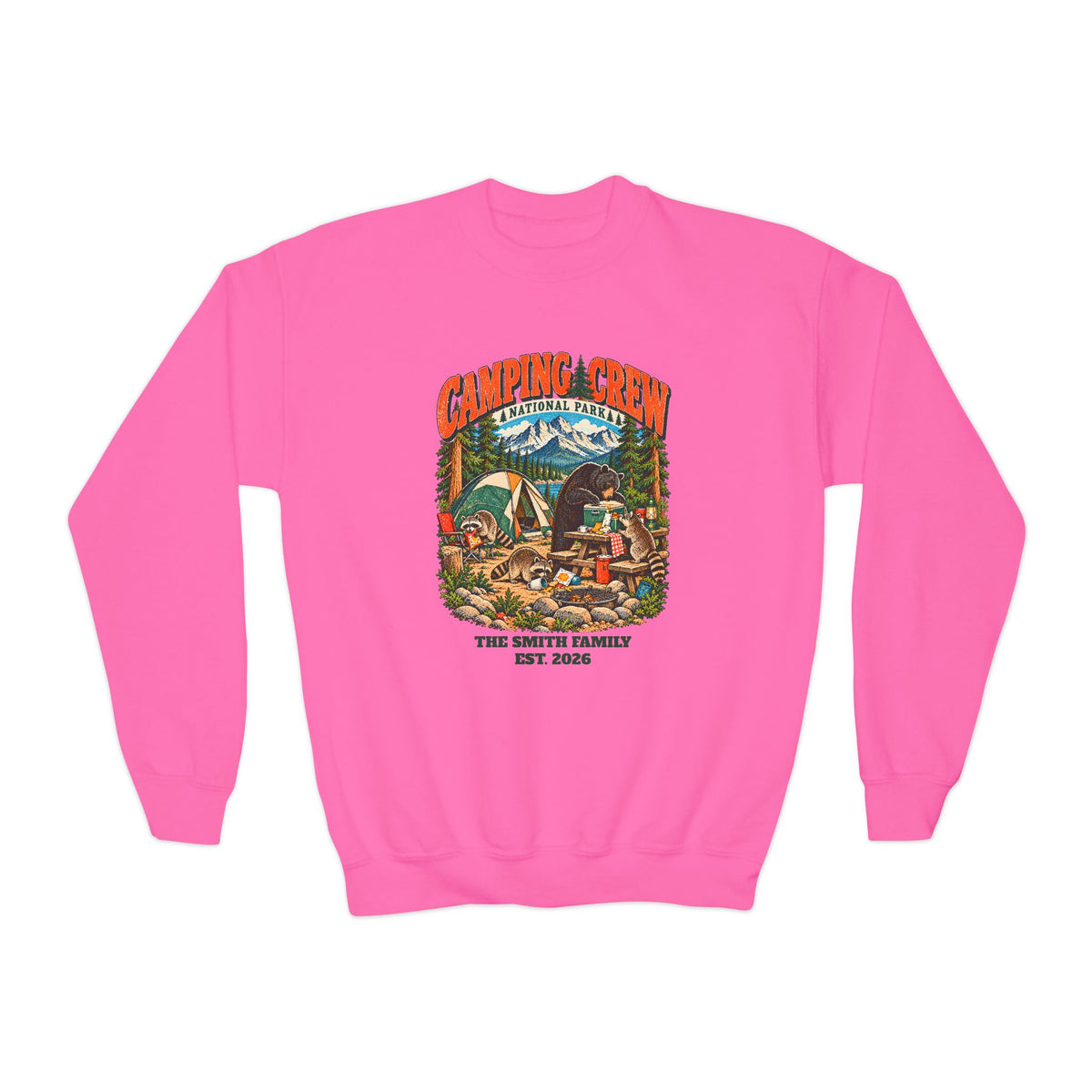Custom Kids Camping Crew Camping Sweatshirt