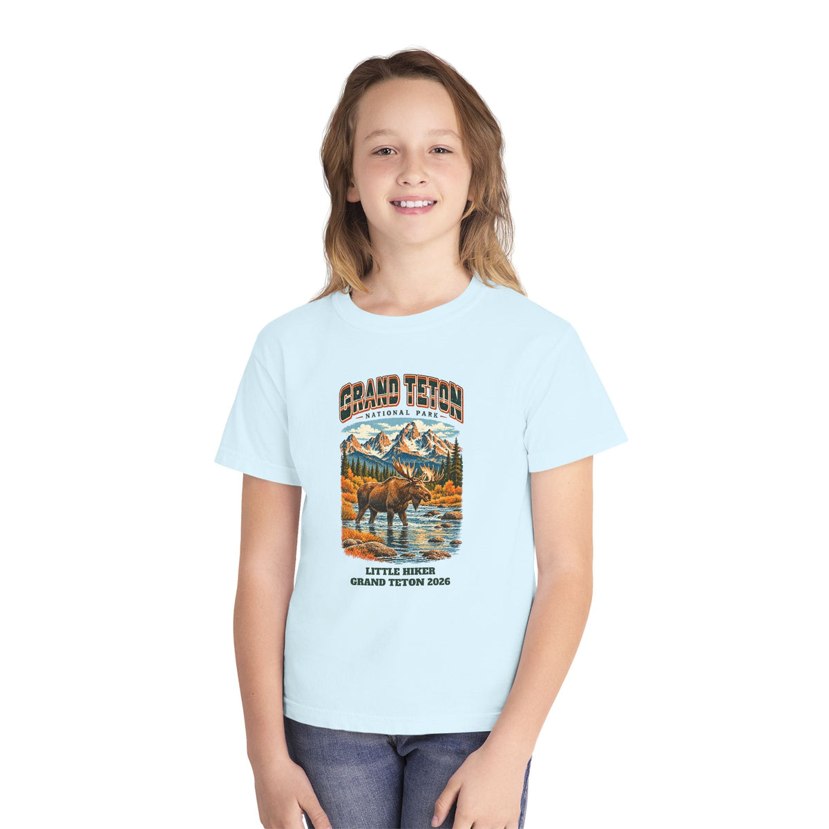 Custom Kids Grand Teton National Park Vintage Moose Shirt