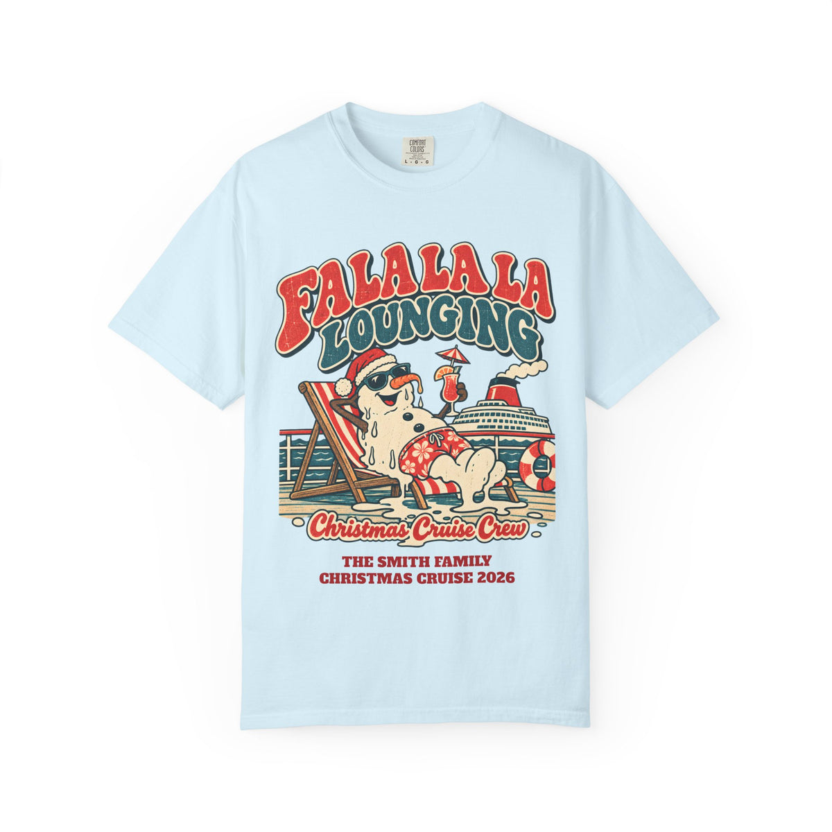 Custom Fa La La Lounging Family Christmas Cruise Shirt