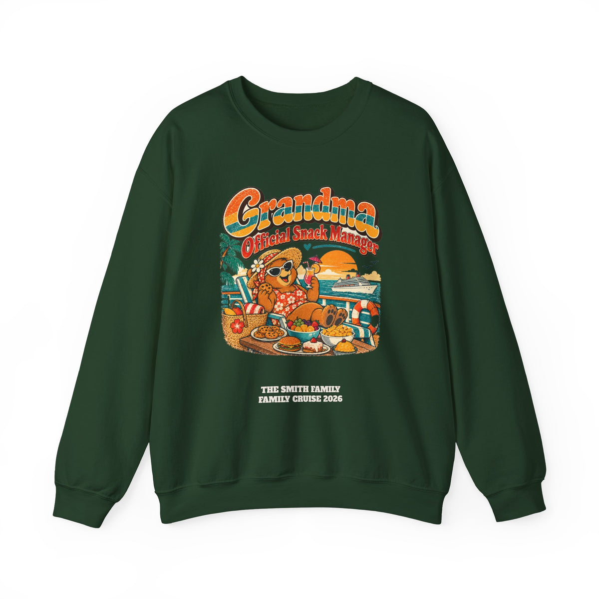 Custom Grandma Snack Manager Cruise Sweatshirt