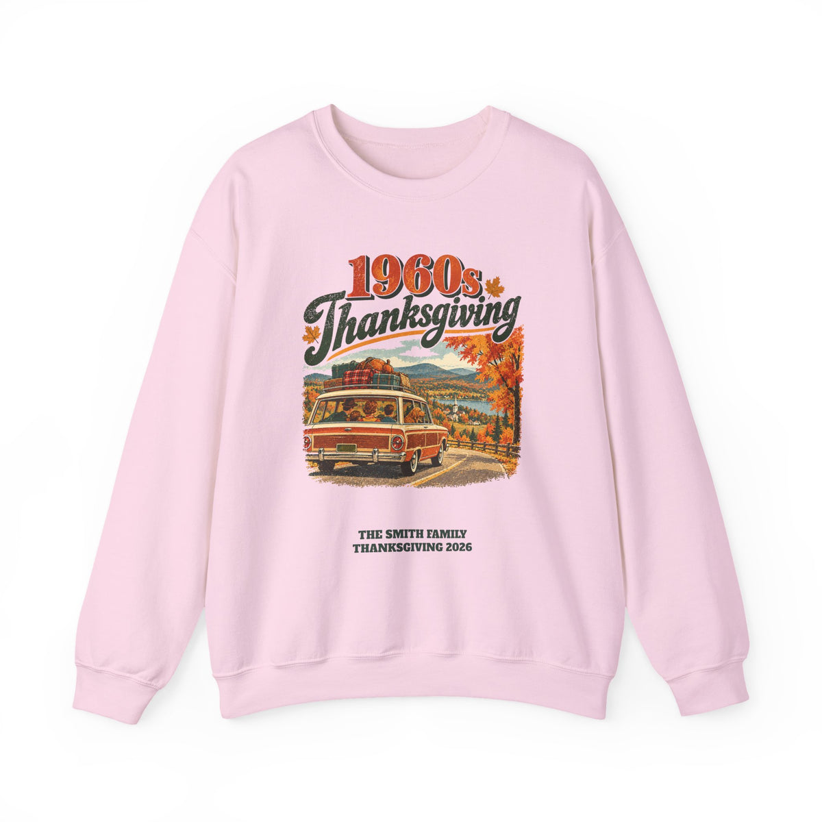 Custom 1960s Thanksgiving Family Road Trip Sweatshirt