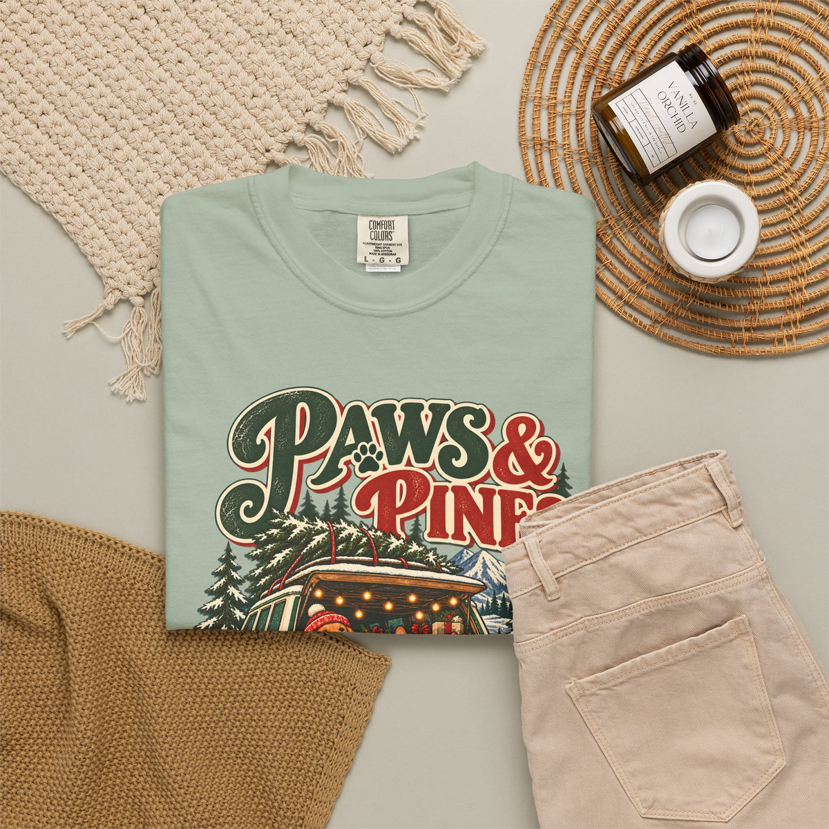 Custom Paws & Pines Christmas Dog Shirt