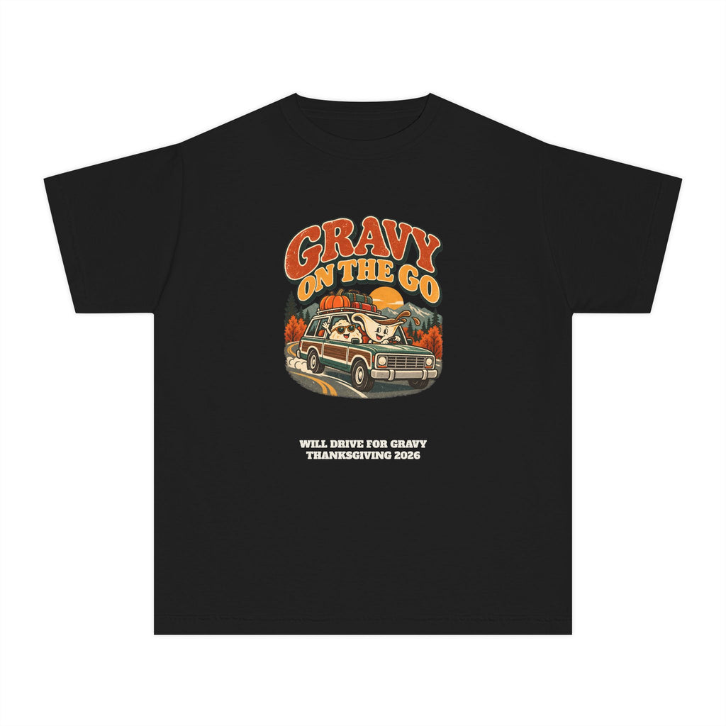 Custom Kids Gravy On The Go Thanksgiving Road Trip Shirt