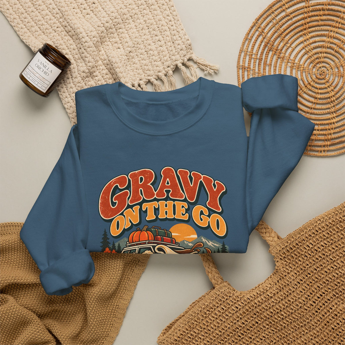 Custom Gravy On The Go Thanksgiving Road Trip Sweatshirt