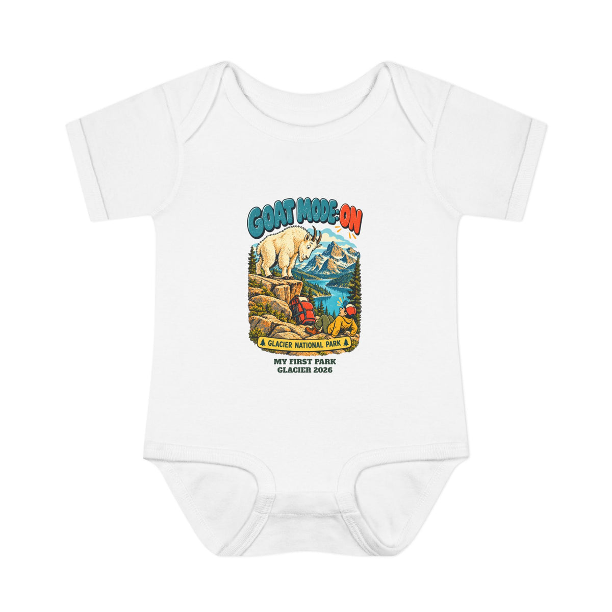 Custom Baby Glacier National Park Funny Goat Mode Onesie