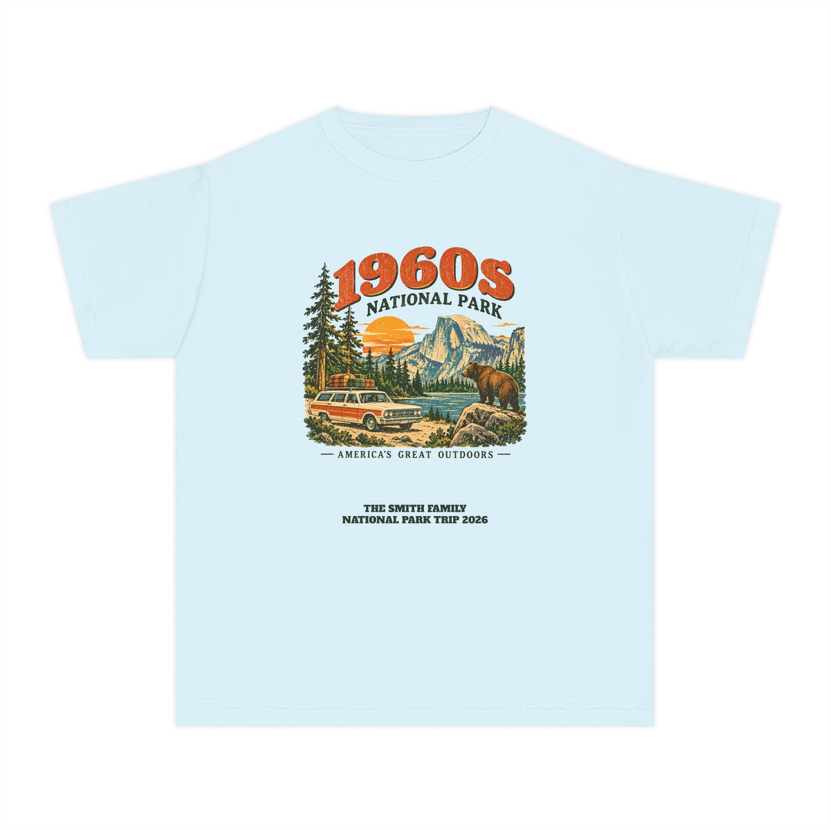 Custom Kids 1960s National Park Family Trip Shirt
