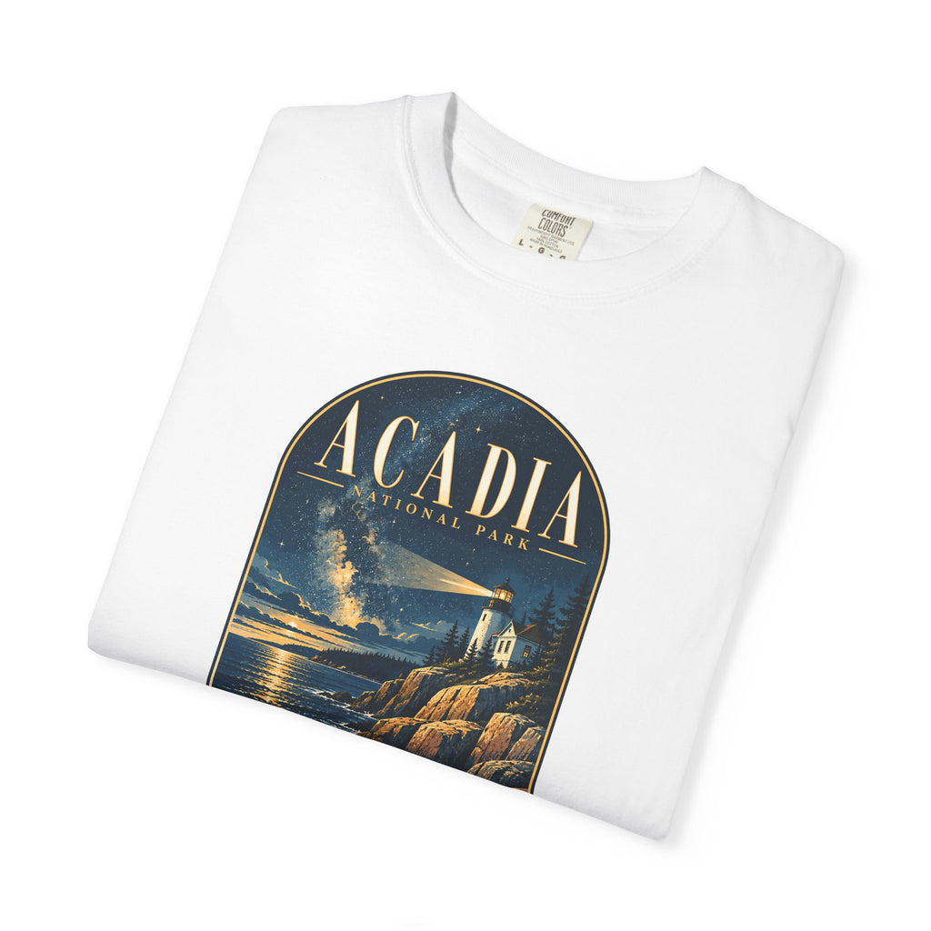 Custom Acadia National Park Lighthouse Night Sky Shirt