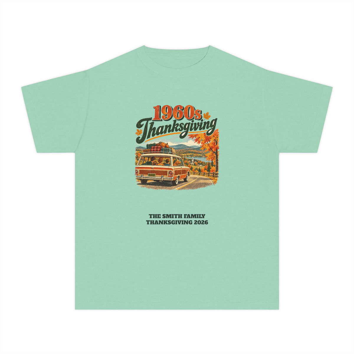 Custom Kids 1960s Thanksgiving Road Trip Shirt