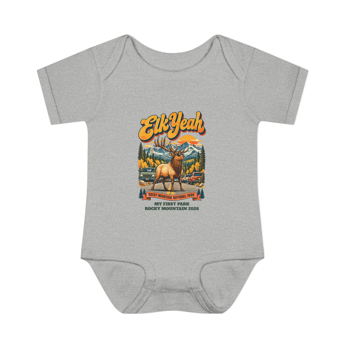 Custom Baby Rocky Mountain National Park Elk Yeah Onesie