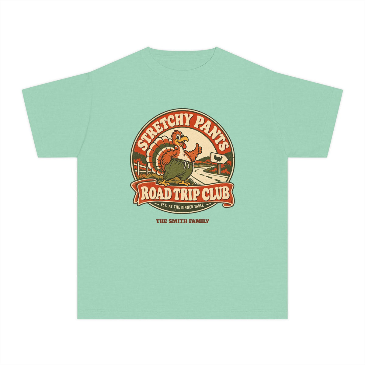 Custom Kids Stretchy Pants Thanksgiving Shirt